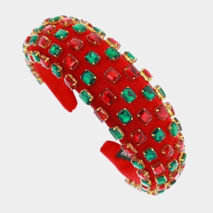 Christmas Rectangle Stone Padded Headband