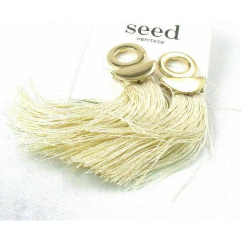 Ivory Bohemian Boho Long Tassel Fringe Earrings by seed HERITAGE-Earring-SPARKLE ARMAND