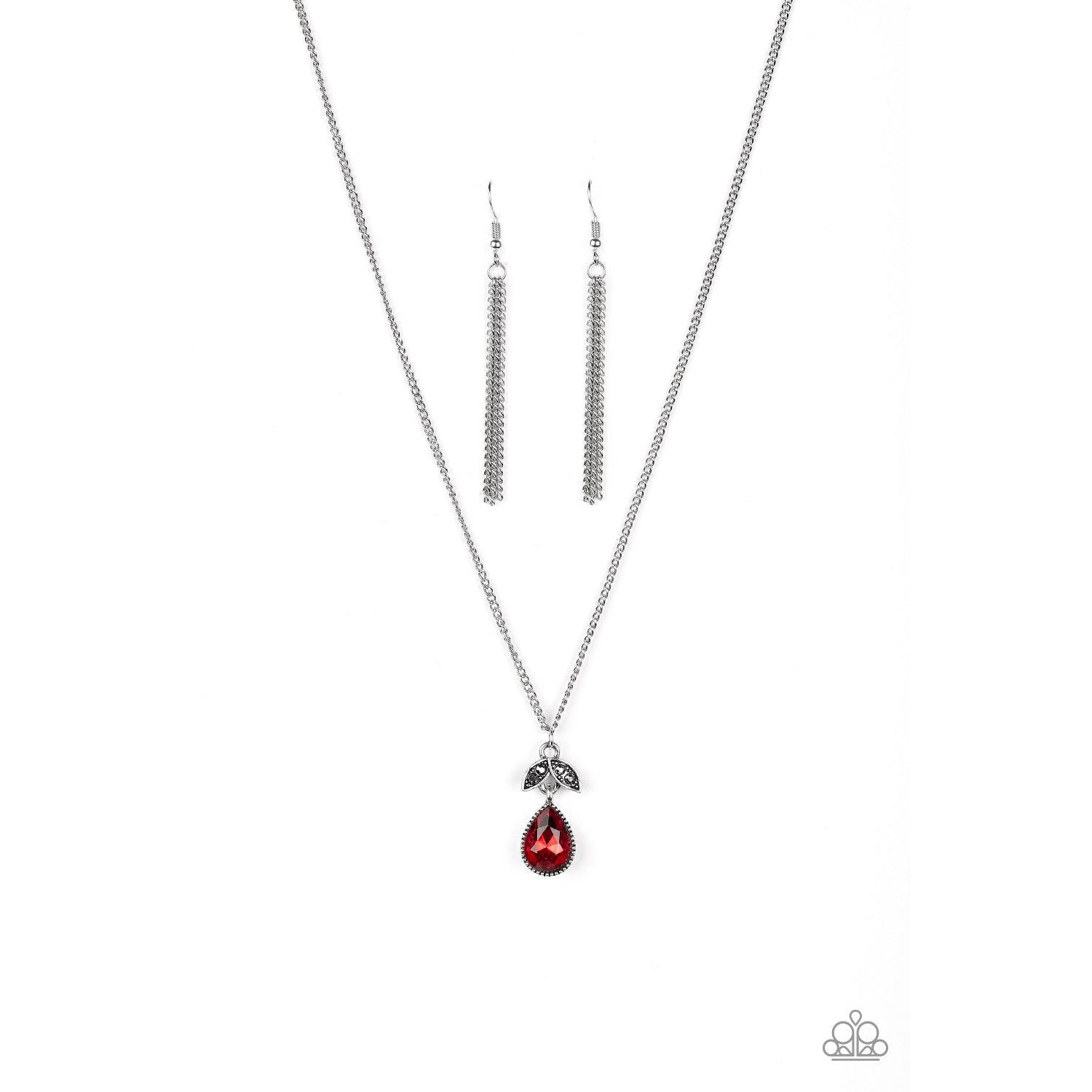 Paparazzi Nice to Meet You Red Teardrop Necklace & Earrings Set