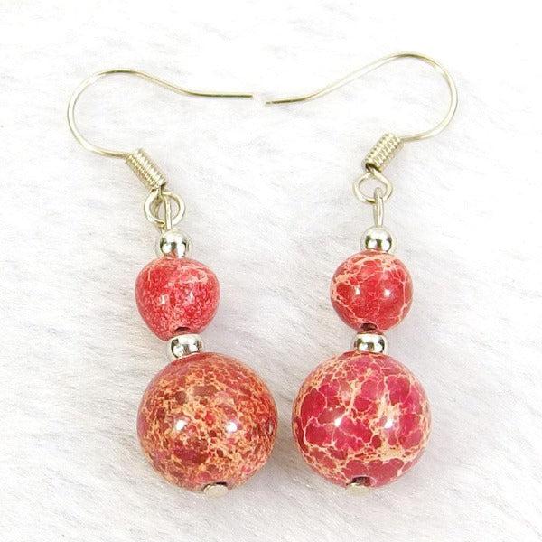 Red Sea Sediment Jasper Natural Gemstone Earrings