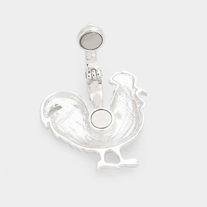 Rooster Magnetic Pendant Earring Set